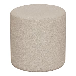 Pouf rond beige en tissu bouclette BRUGES